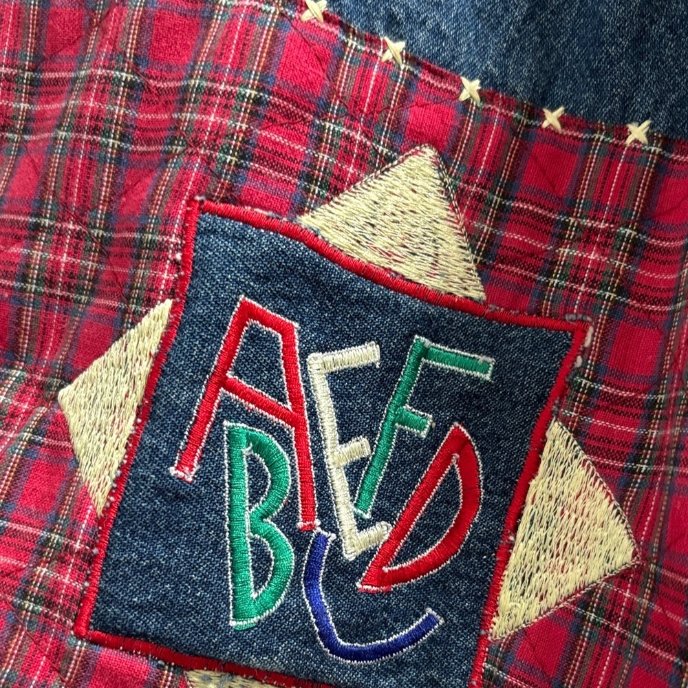 Vintage Patchwork Denim Back to School Keren Hart Jacket - Picture 10 of 15
